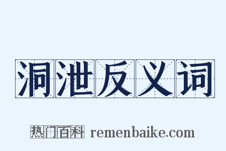 洞泄反义词是什么意思的图片
